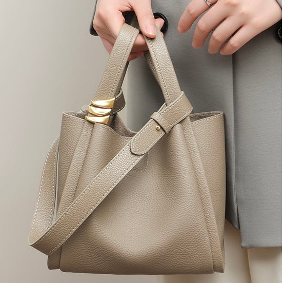 Kew Mini Basket Bag – Leather – Taupe