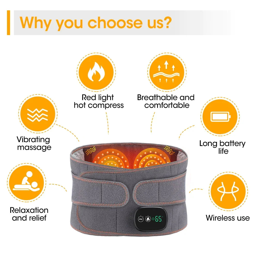 Heated Back Brace with Vibration Massage – Cordless
