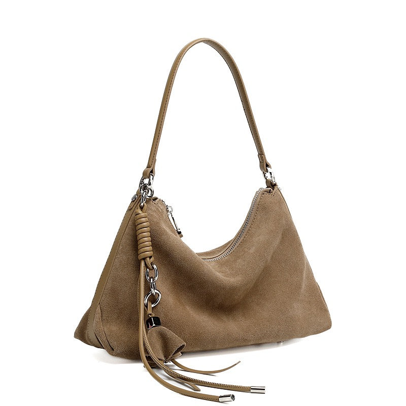 Chiswick Suede Hobo Bag – Taupe