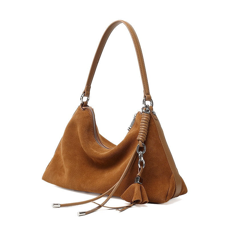 Chiswick Suede Hobo Bag – Brown