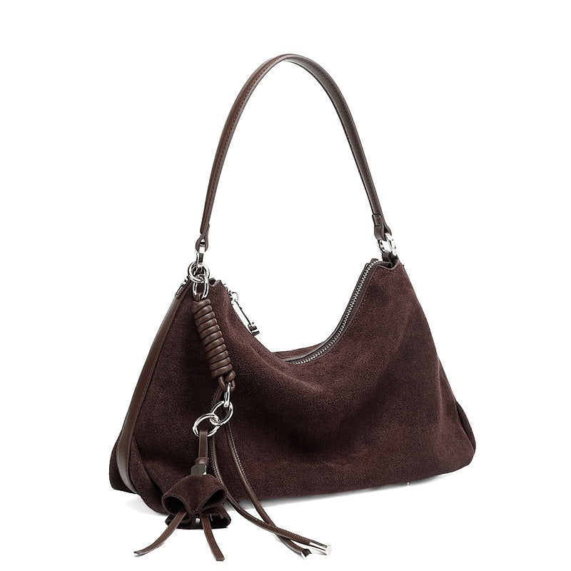 Chiswick Suede Hobo Bag – Coffee