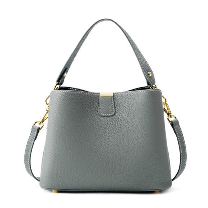Holland Park Bucket Bag – Leather – Blue Grey