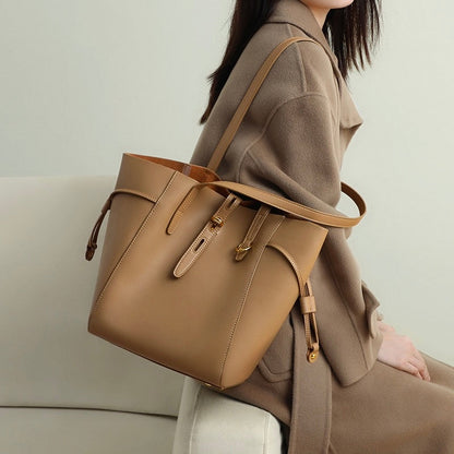 Pimlico Lock Tote – Leather – Khaki