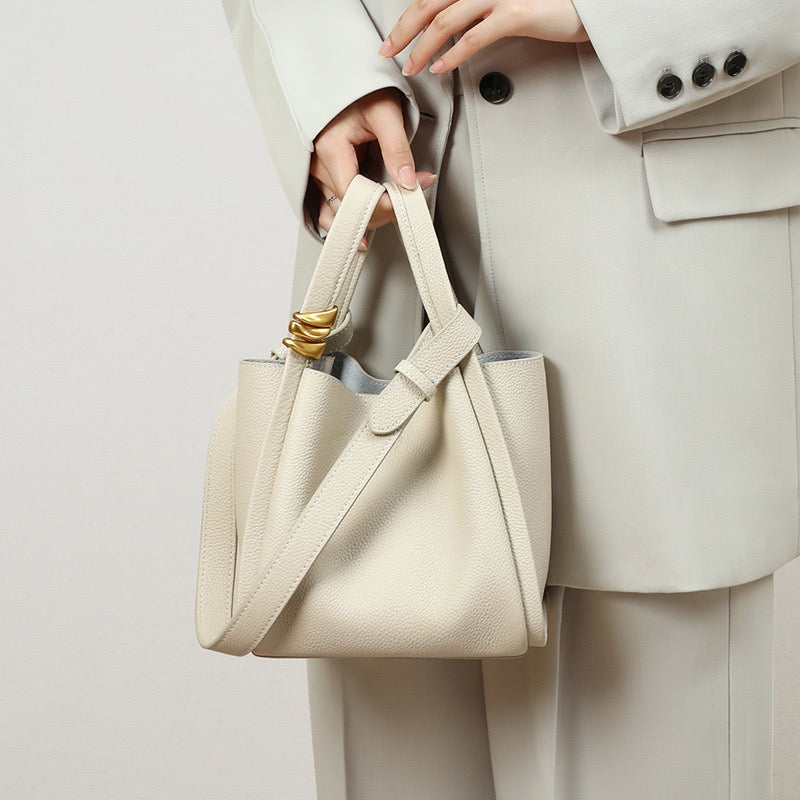 Kew Mini Basket Bag – Leather – Creamy White