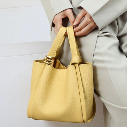 Kew Mini Basket Bag – Leather – Yellow