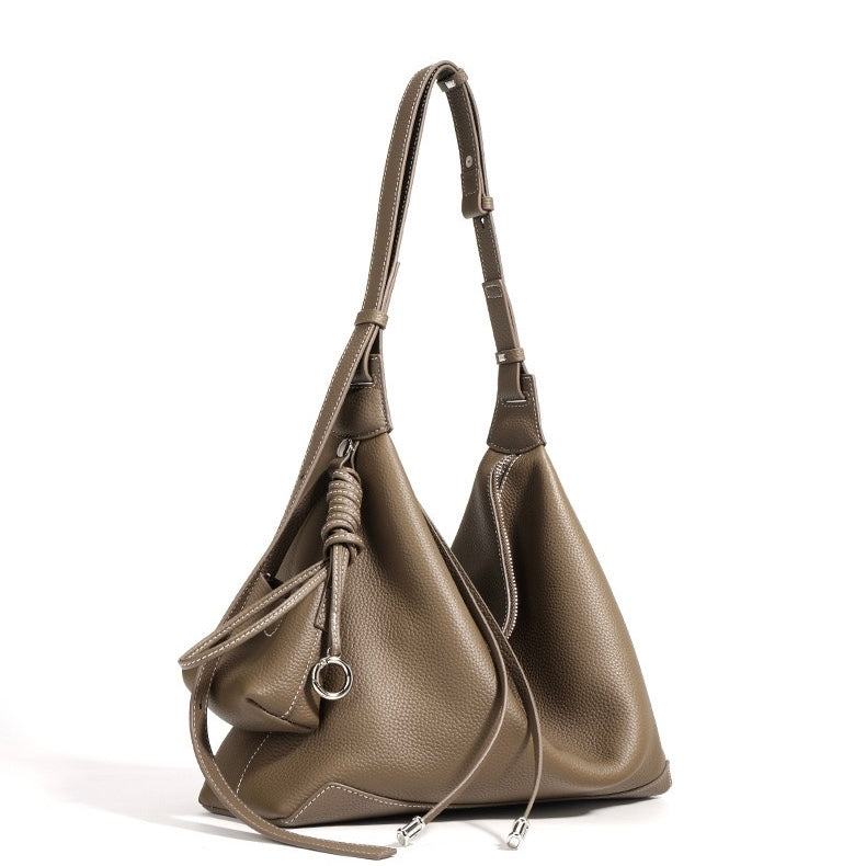 Highgate Dumpling Bag – Leather – Taupe