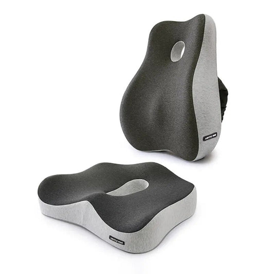 Memory Foam Lumbar Support Pillow & Seat Cushion Set
