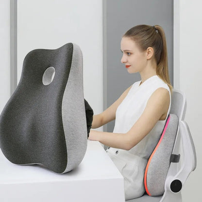 Memory Foam Lumbar Support Pillow & Seat Cushion Set