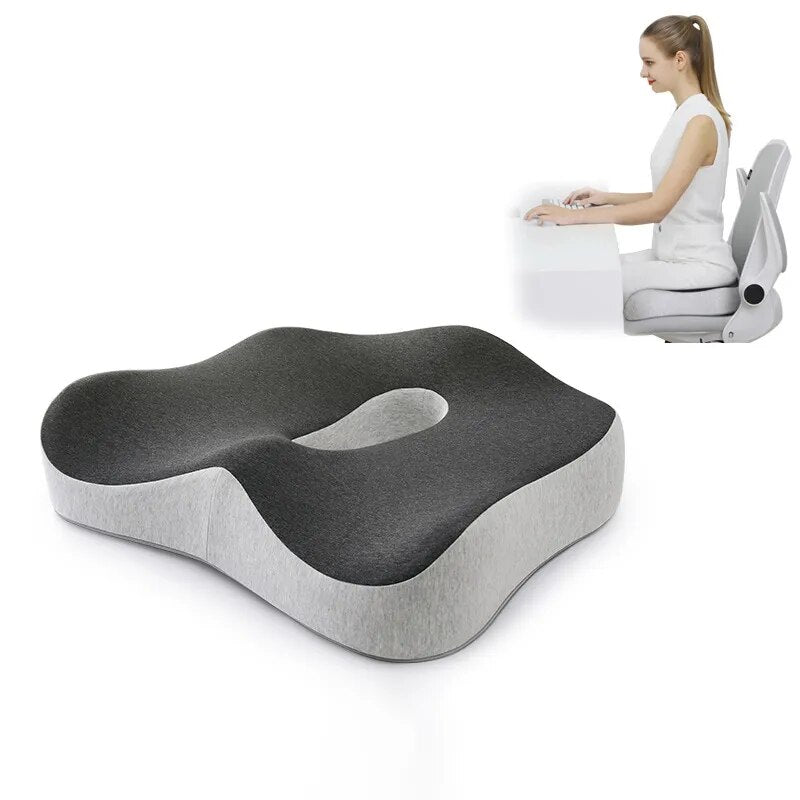 Memory Foam Lumbar Support Pillow & Seat Cushion Set