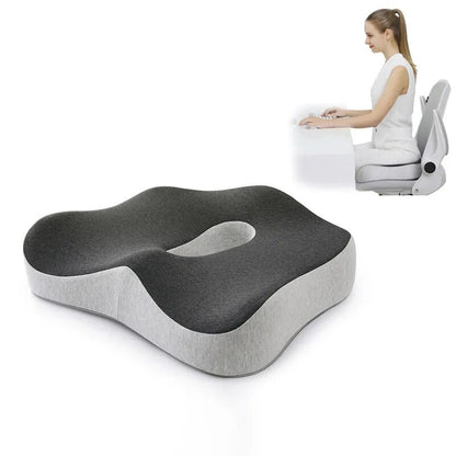 Memory Foam Lumbar Support Pillow & Seat Cushion Set