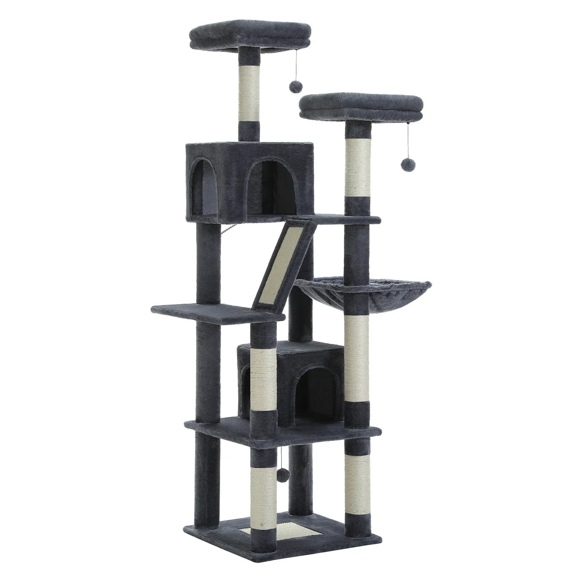 Dark gray tall cat tree