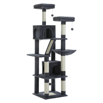 Dark gray tall cat tree
