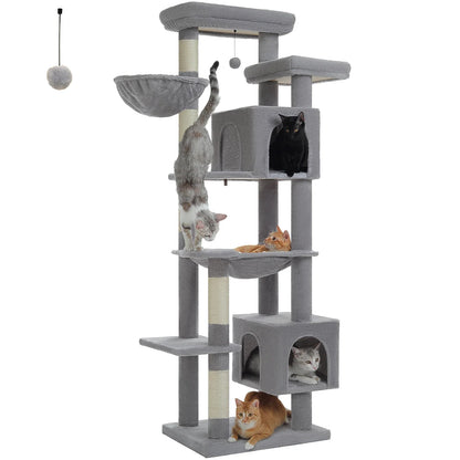 Gray tall cat tree