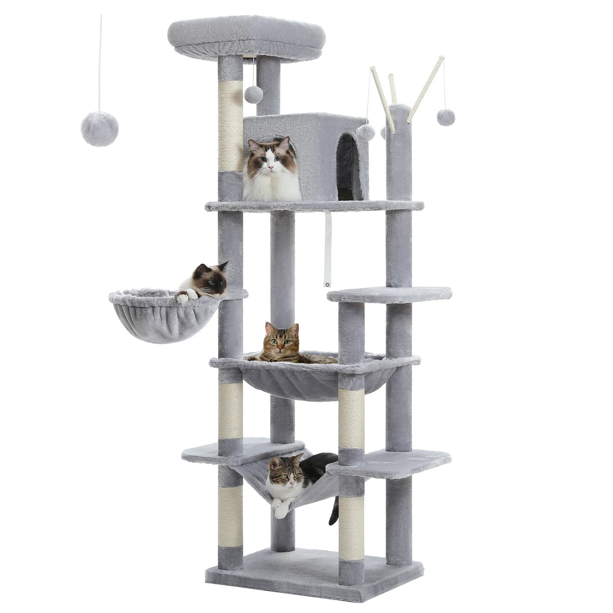 Light gray tall cat tree