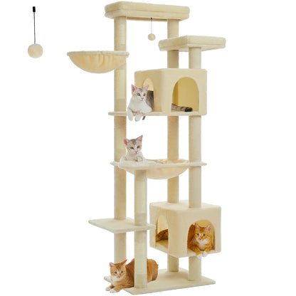 Beige tall cat tree