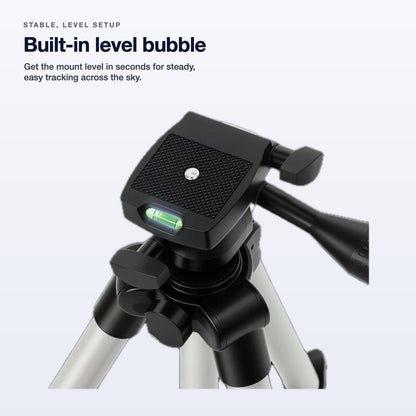 Built-in level bubble on the tripod mount