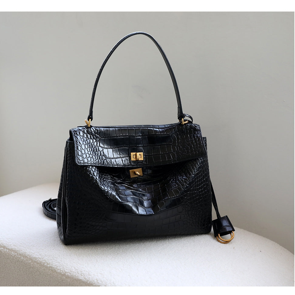 Stella croc-print bag, detail
