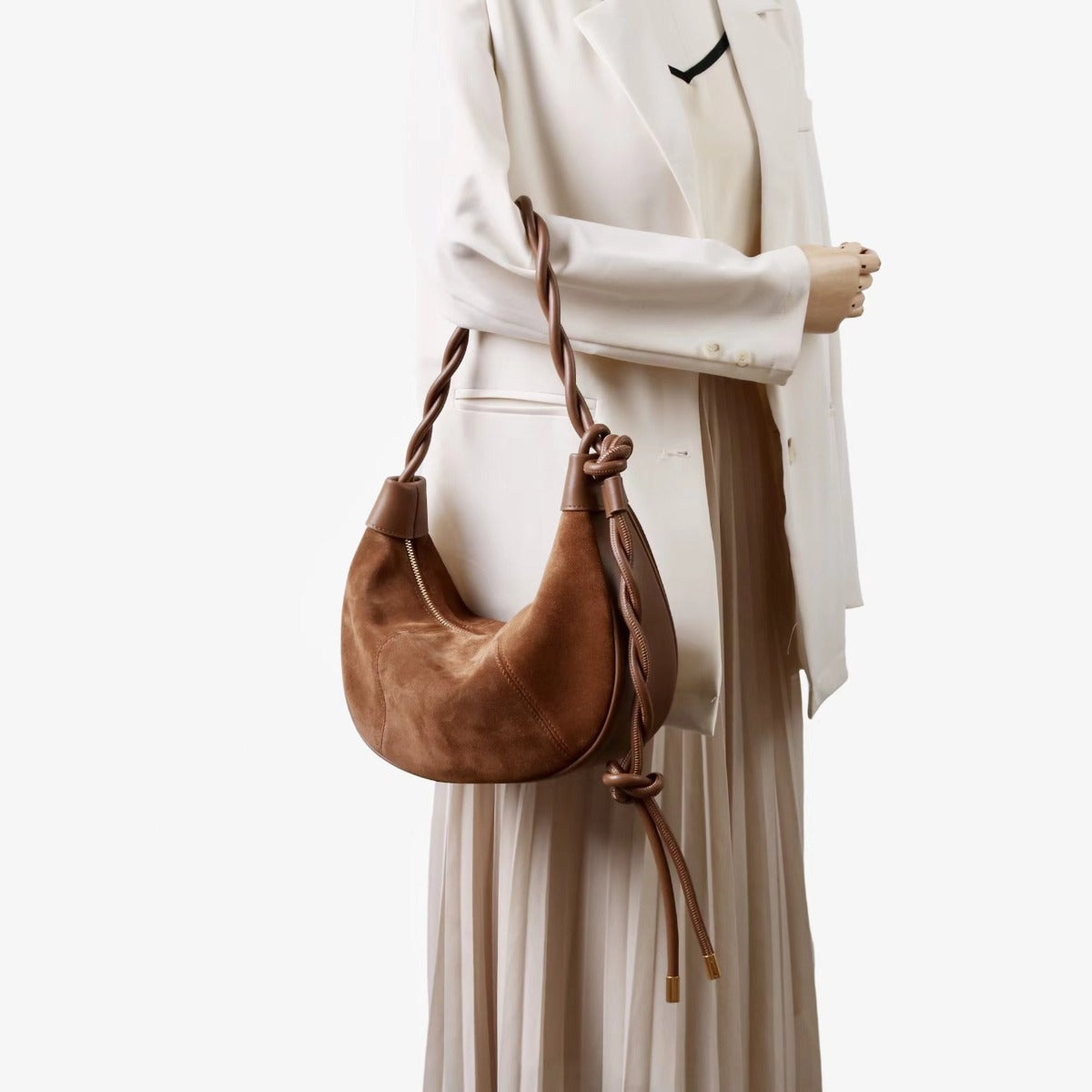 Luna suede hobo, side