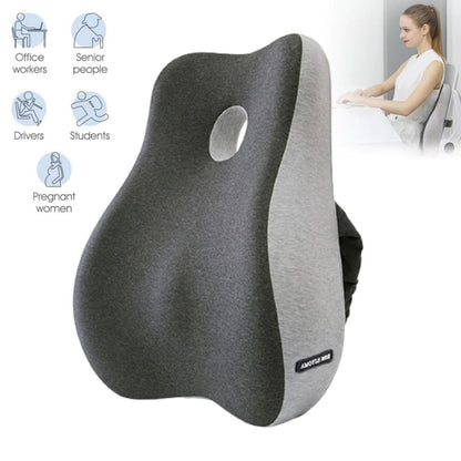 Lumbar Support Pillow & Seat Cushion Set – Memory Foam for Office Chair