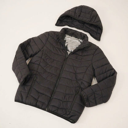 Heated jacket with the hood detached