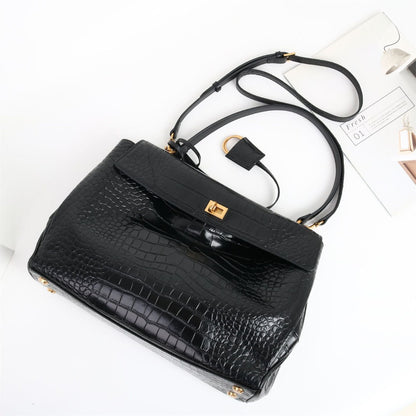 Stella croc-print bag, side