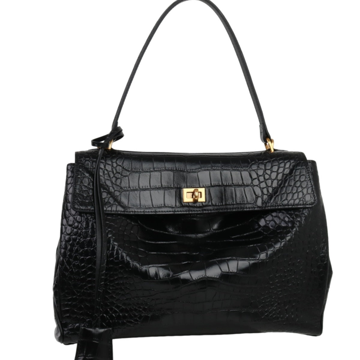 Stella croc-print bag, angle