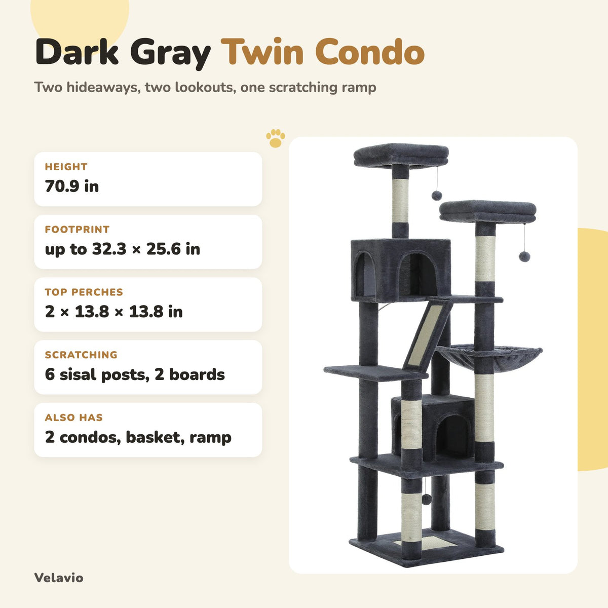 Dark Gray Twin Condo Tower dimensions