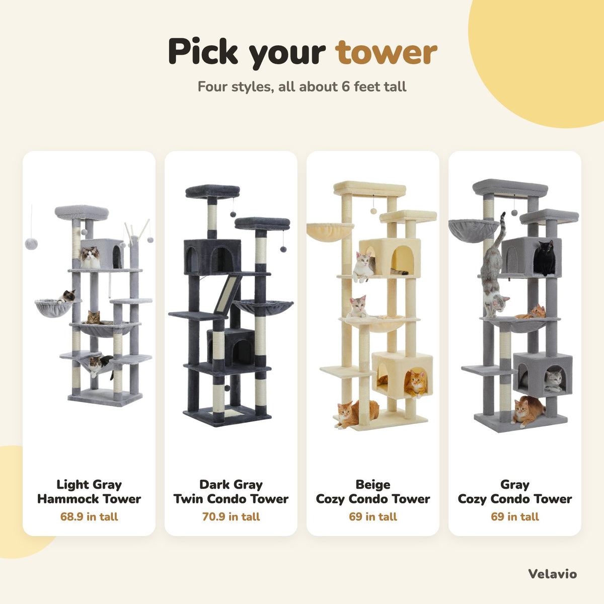 Four cat tree styles