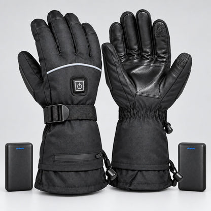 Heated gloves back and palm with rechargeable batteries
