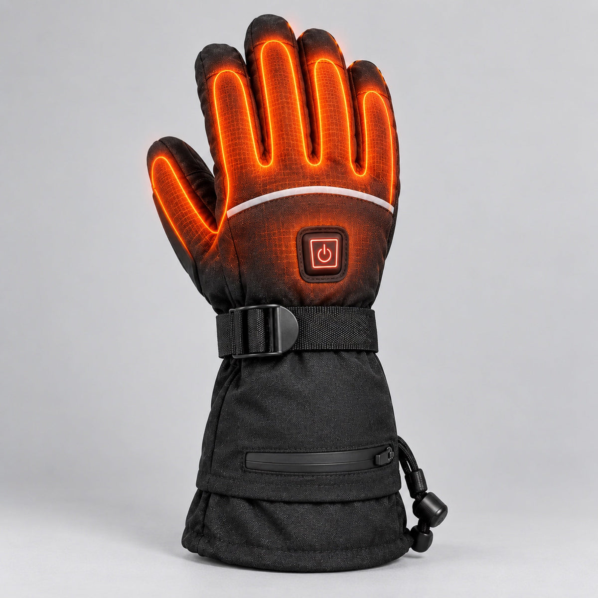 Heating across the back of the hand and all five fingers