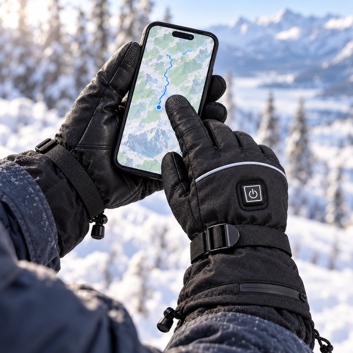 Using a phone while wearing the heated gloves