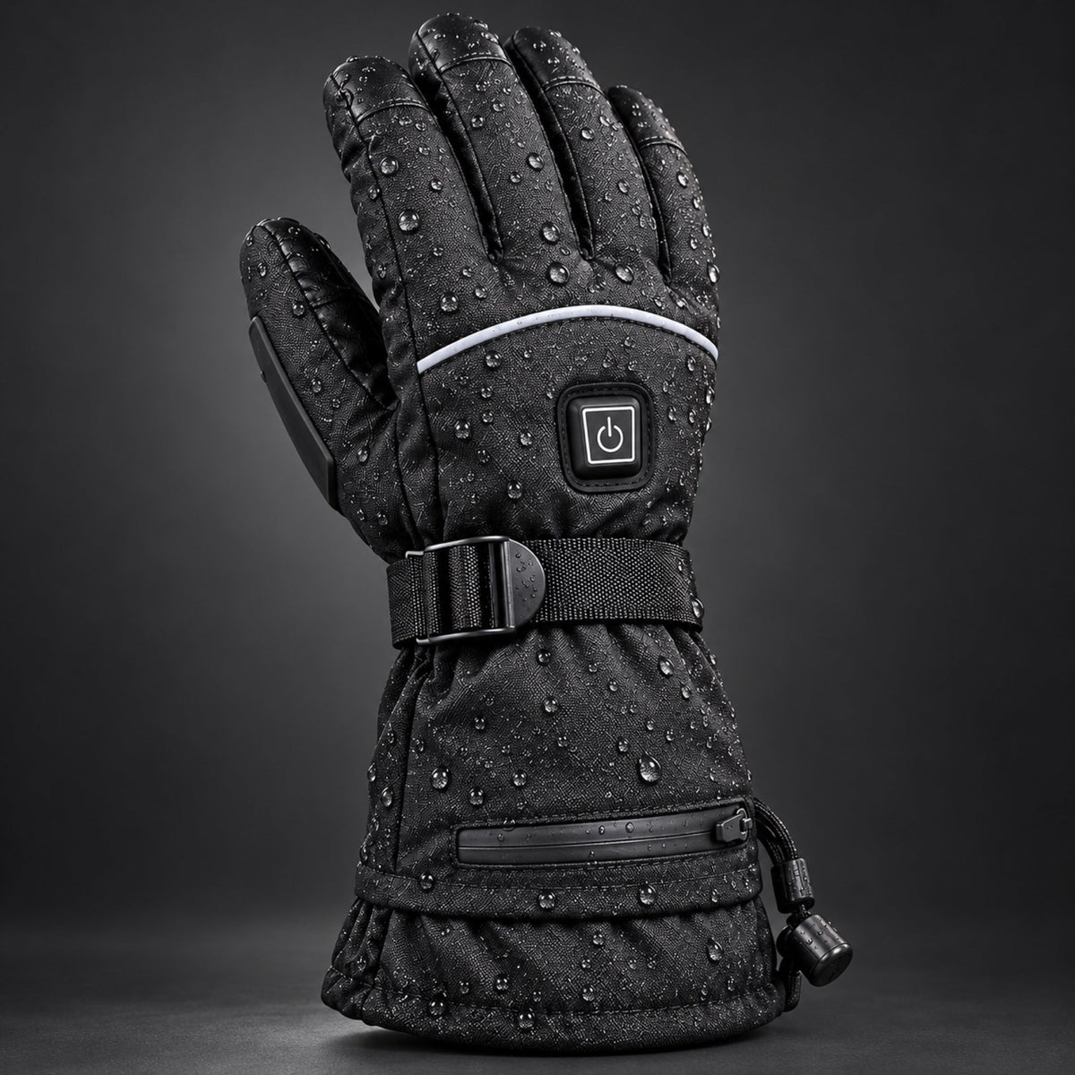 Water beading on the water-resistant glove shell