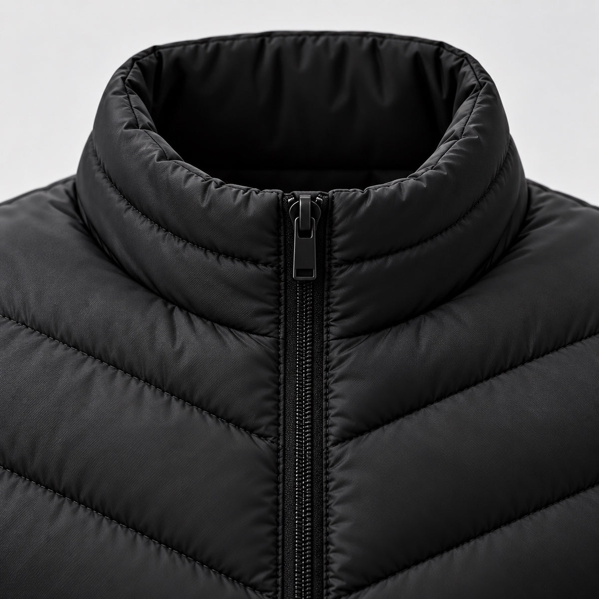 Stand collar and zip close-up
